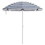 vidaXL Parasol de plage Bleu et Blanc 206 x 206 x 212 cm
