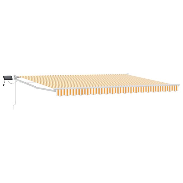 vidaXL Store rétractable manuel avec LEDs Orange et Blanc 4 5 × 3 m