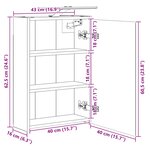 vidaXL Armoire Miroir de Salle de Bain Chêne fumé 43 x 16 x 62.5 cm