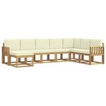 vidaXL Ensemble de canapés d'extérieur 8 pc Blanc et crème