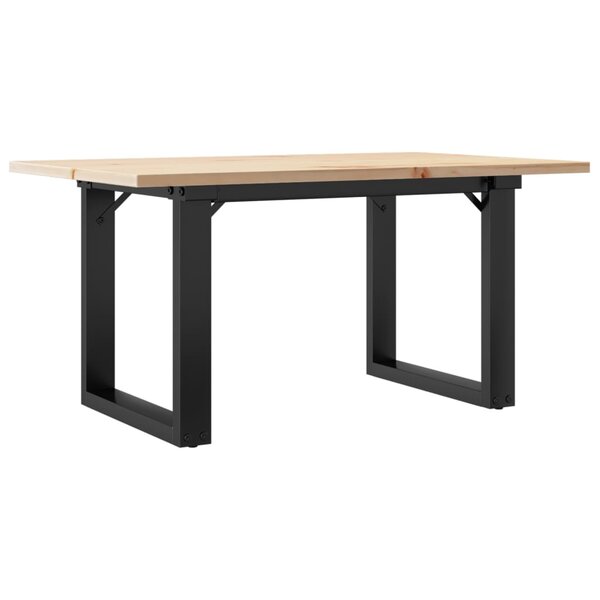 vidaXL Table basse cadre en O 80x50x40 cm bois de pin massif et fonte