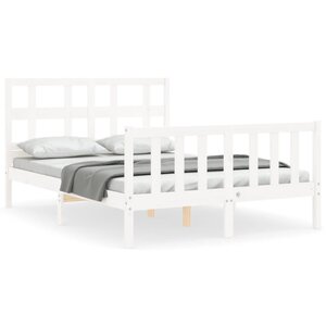 vidaXL Cadre de lit sans matelas blanc bois de pin massif