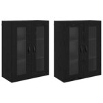 vidaXL Cabinets muraux 2 Pièces Chêne noir 69 5 x 34 x 90 cm