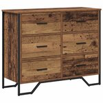 vidaXL Commode avec tiroir 2 Pièces Bois ancien 91 x 35 5 x 74 5 cm