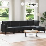 vidaXL Ensemble de meubles pour le salon 5 Pièces Noir Velours