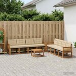 vidaXL Ensemble de canapés d'extérieur 9 Pièces Naturel et Beige