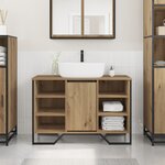 vidaXL cabinet lavabo salle de bain Chêne Artisan 91x35x60 cm Bois d'ingénierie