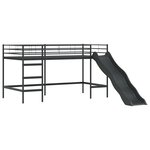 vidaXL Lit mezzanine pour enfants Noir 99 5 x 200 cm Métал