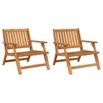 vidaXL Chaises de jardin 2 Pièces 76x67x73.5 cm Bois massif d'acacia