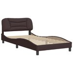 vidaXL Cadre de lit sans matelas Hvar marron foncé 100x200 cm tissu