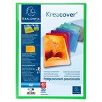 Protège document personnalisable PP Kreacover 40 vues assortis EXACOMPTA