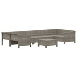 Salon de jardin meuble d'extérieur ensemble de mobilier 8 pièces avec coussins gris résine tressée 02_0017601