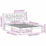 vidaXL Cadre de lit avec tête de lit rembourrée Blanc 135 x 190 cm