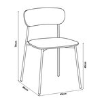 Lot de 2 chaises de salle à manger salon design moderne cuisine 78 x 45 x 48 cm beige noir effet bois 03_0009620