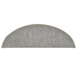 vidaXL Tapis d'escalier 15 pièces 56 x 17 x 3 cm Gris clair Demi-rond