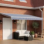 vidaXL Auvent rétractable électrique Bleu et Blanc 5 × 3 5 m