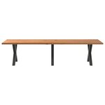 vidaXL Table à manger marron clair bois de chêne massif rectangulaire
