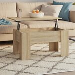 vidaXL Table basse chêne sonoma 79x49x41 cm bois d'ingénierie