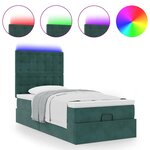 vidaXL Cadre de lit ottoman avec matelas vert foncé 80x200 cm velours