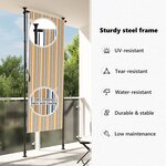 vidaXL Store roulant d'extérieur jaune et blanc 120x270 cm tissu acier