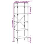vidaXL Bibliothèque à 5 niveaux noir 56x31 5x174 cm bois d'ingénierie