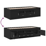 vidaXL Lit de jour avec tiroirs sans matelas noir 90x190 cm