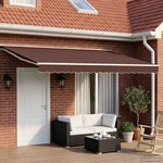 vidaXL Auvent rétractable électrique Marron 5 × 3 5 m