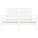 vidaXL Cadre de lit avec tête de lit blanc 160x200 cm bois massif