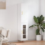 vidaXL Buffet haut Blanc 34 5x34x180 cm Bois d'ingénierie