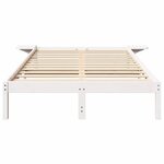 vidaXL Cadre de lit Blanc 135 x 190 cm Pin massif