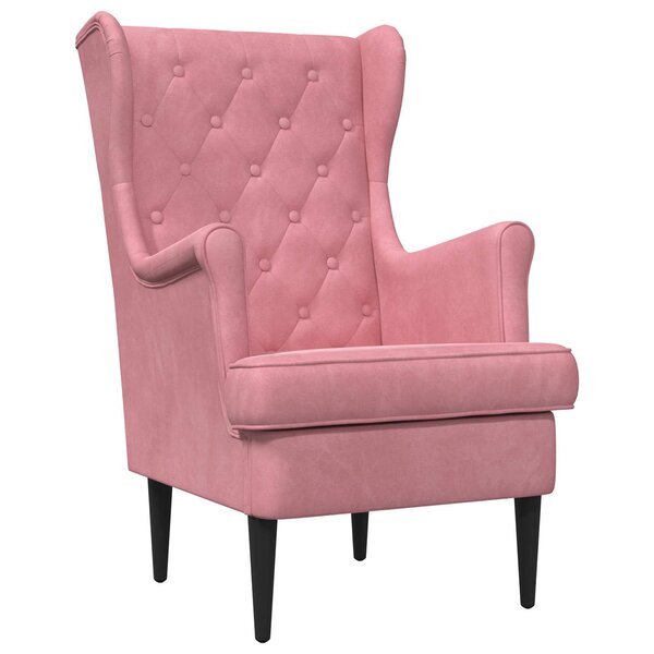 vidaXL Fauteuil Rose Velours