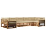 vidaXL Ensemble de canapés d'extérieur 7 Pièces Naturel et Beige