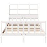 vidaXL Lit bibliothèque sans matelas blanc 160x200 cm bois pin massif