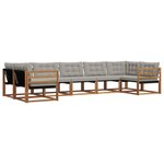 vidaXL Ensemble de canapés d'extérieur 7 pc Gris Naturel et Clair