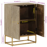 vidaXL Buffet noir 55x30x76 cm bois massif de manguier et fer