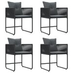 Ensemble de repas de jardin 6 pièces vidaXL avec coussins en acier et poly rotin