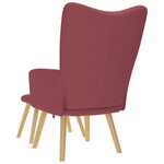 vidaXL Chaise de relaxation avec repose-pied Rouge bordeaux Tissu