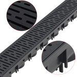 vidaXL Caniveau de drainage 3 Pièces Plastique 3 m
