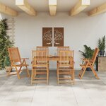 vidaXL Ensemble de Salle à Manger de Jardin 7 Pièces en Bois Massif d'Acacia