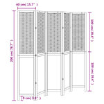 vidaXL Cloison de séparation 5 panneaux marron foncé paulownia massif