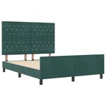 vidaXL Cadre de lit avec tête de lit Vert foncé 140 x 190 cm Velours