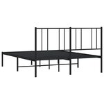 vidaXL Cadre de lit métal sans matelas avec tête de lit noir 120x200cm