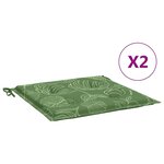 vidaXL Coussins de chaise lot de 2 motif de feuilles 40x40x4 cm tissu
