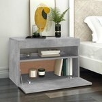 vidaXL Meuble TV avec lumières LED gris béton 60x35x40 cm
