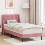 vidaXL Cadre de lit avec tête de lit Rose 100 x 200 cm Velours
