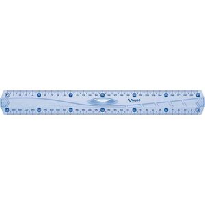 règle plate Triple décimètre Geometric en plastique transparent 30 cm à poignée MAPED