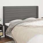 vidaXL Tête de lit avec oreilles Gris foncé 163x16x118/128 cm Tissu
