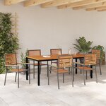 vidaXL Ensemble de Salle à Manger de Jardin 7 Pièces Gris  Marron