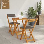 vidaXL Ensemble bistro de jardin 3 Pièces Marron Bois d'acacia massif