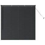 vidaXL Store de Fenêtre avec des rideaux Noir Aluminium